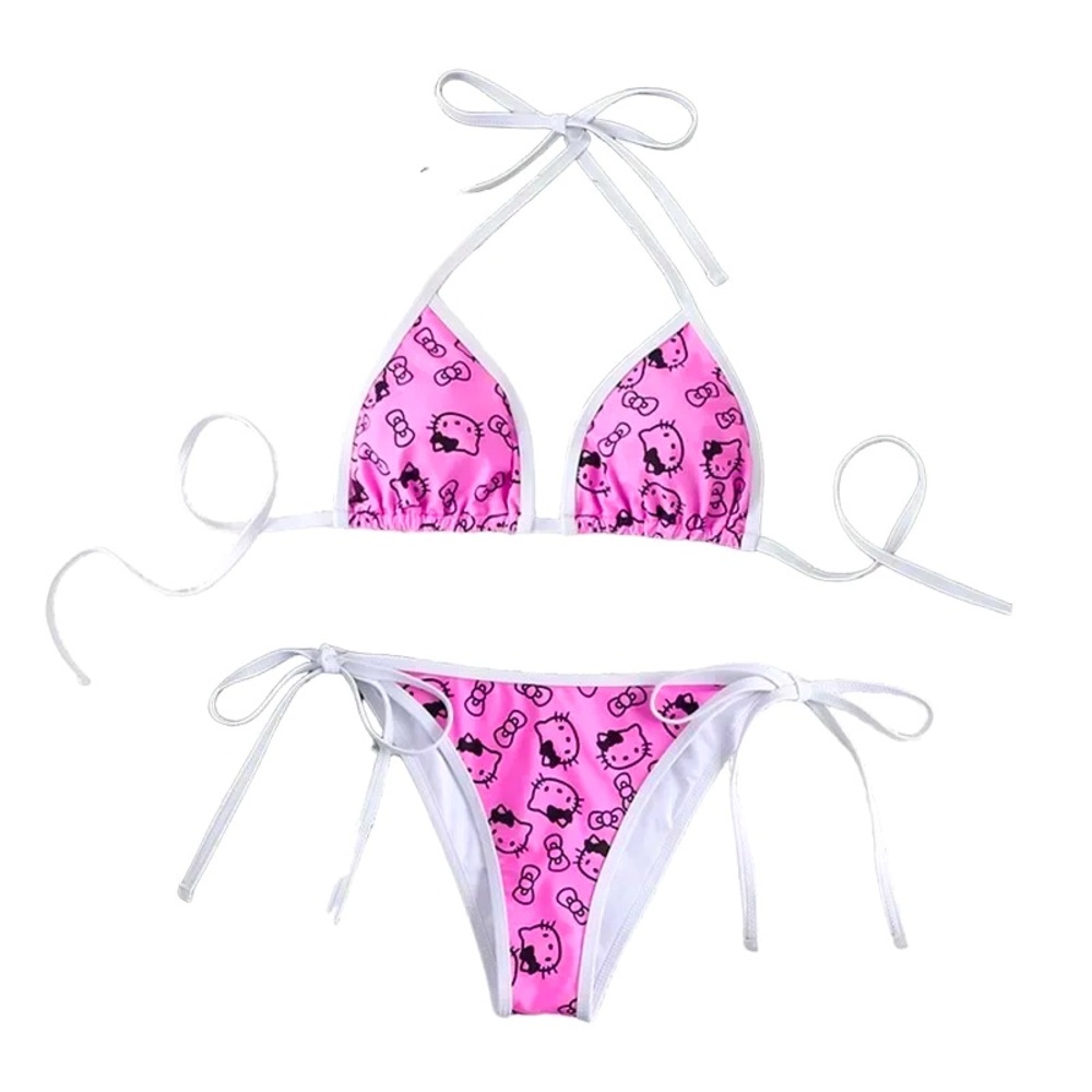 NWOT Hello Kitty Triangle String Bikini Set